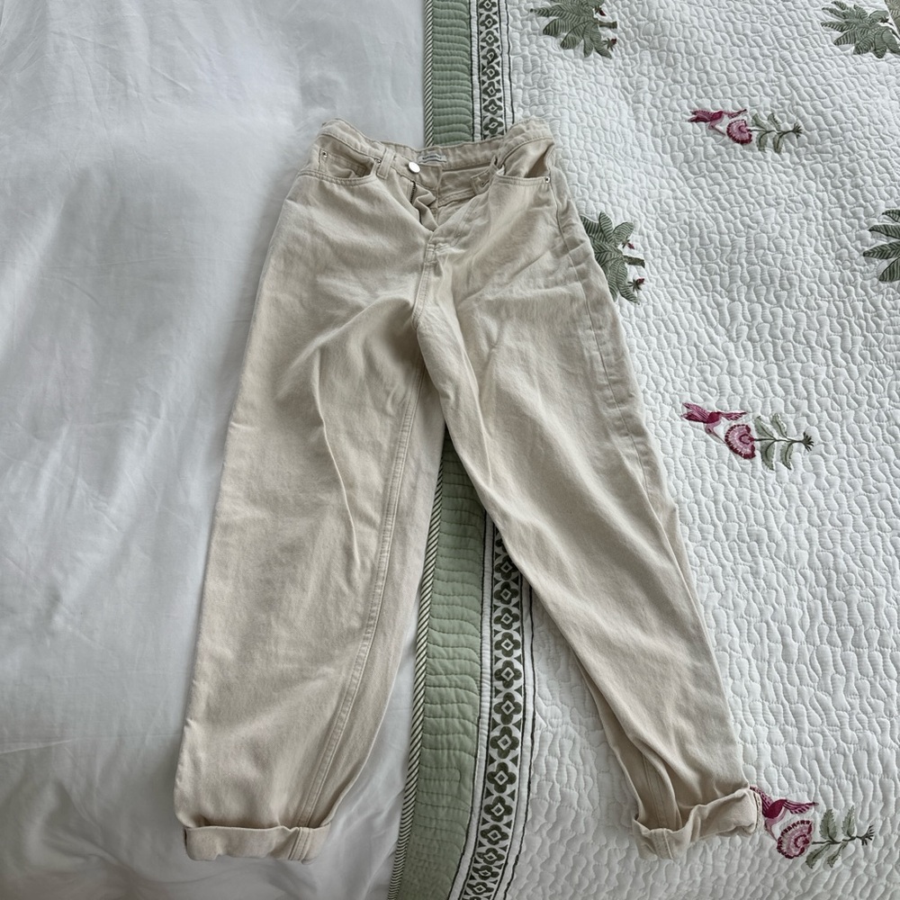 WeWoreWhat Cream Boyfriend Jeans